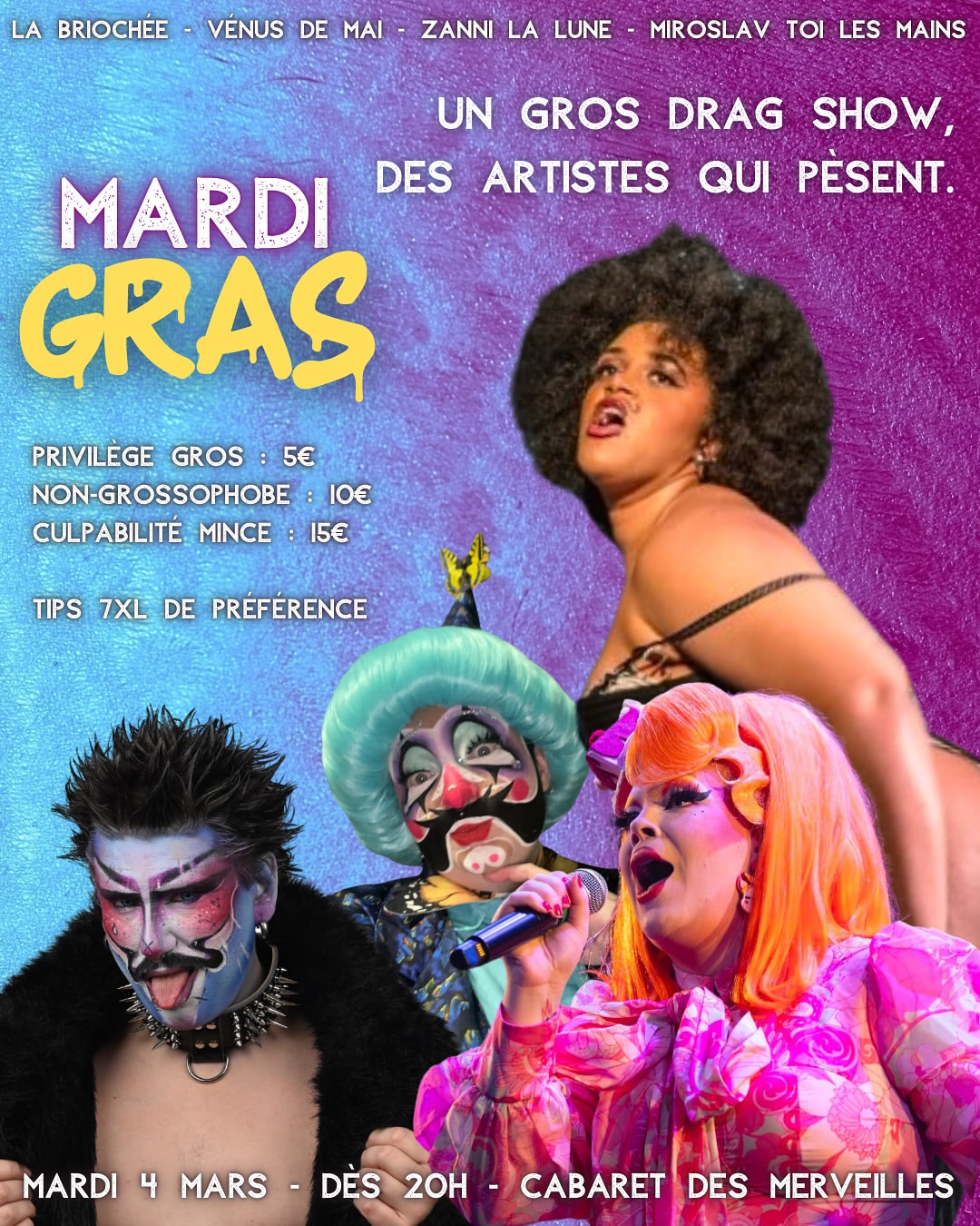 Affiche du prochain mardi gras