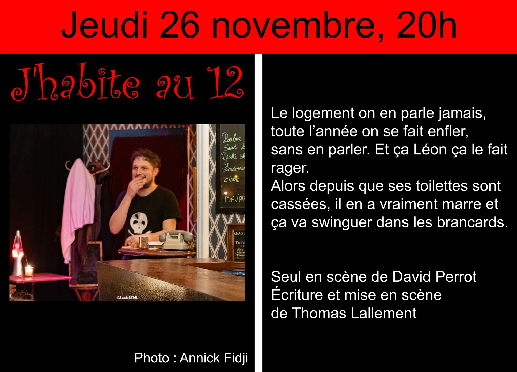 Présentation de « J’habite au 12 », jeudi 26 novembre à 20h